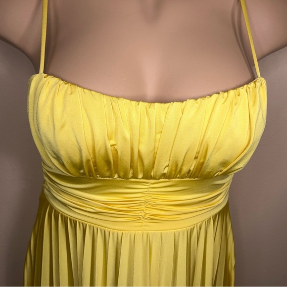 Juniors XL Speechless Yellow Event Party Formal Dress Prom Cocktail Pleated - Picture 10 of 15